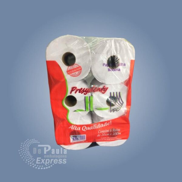 PAPEL TOALHA (BOBINA) LUXO 200M FD C/6 UND