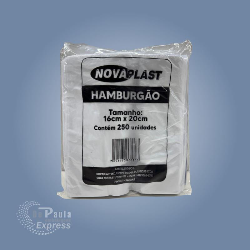 SACO PLASTICO 20X16 (HAMBURGAO) CX C/250